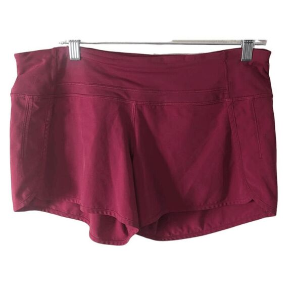 LULULEMON ATHLETICA Run Times Short '4-Way Stretch 4' in Ruby Red Size 8 - Picture 3 of 5